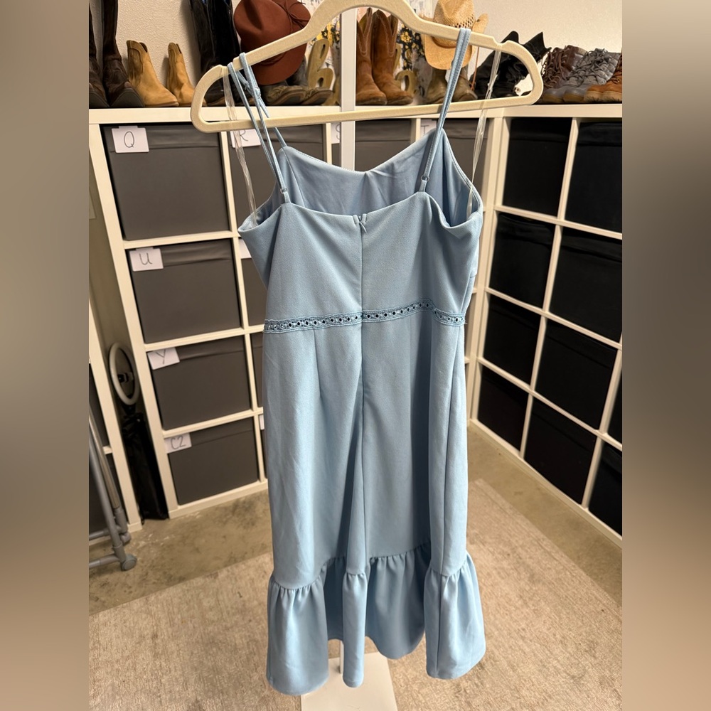 Miami Light Blue Coquette Midi Dress Y2K Going Out Clubbing Dress - Picture 7 of 14